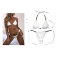 thumbnail image 1 of Conjunto de triangular de 2 piezas para mujer, traje de baño de cristal con correa , traje de baño con tiras, traje de baño triangular Baoblaze Traje de bikini de mujer, 1 of 8