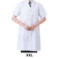 thumbnail image 3 of Laboratory Coat Buttons Multi Pocket Short Sleeve Pet Shop School Factory Work Clothes Internship Section Beautician Use Short Sleeve XXL, 3 of 6