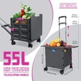 thumbnail image 5 of Foldable Utility Cart with Stair Climbing Wheels,Collapsible Rolling Crate with Magnetic Lid Telescopic Cover,Adjustable Telescoping Handle Hand Cart, 5 of 7