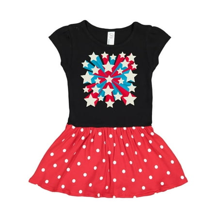 Star Pop 2 Toddler Dress Black & Red with Polka Dots 4T