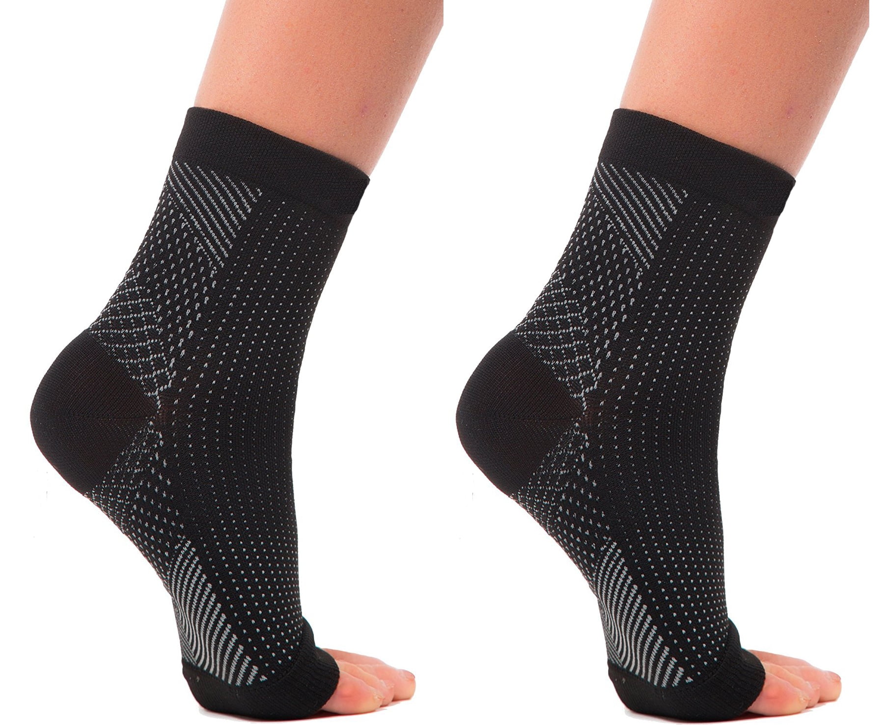 2 PAIR Plantar Fasciitis Sleeves Socks for Heel & Arch Pain, Graduated
