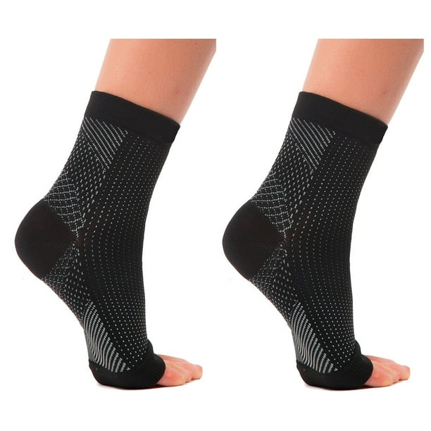 2 PAIR Plantar Fasciitis Sleeves Socks for Heel & Arch Pain, Graduated