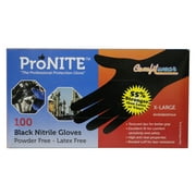 X-Large Powder-Free Latex Free Black Nitrile Gloves (Pack of 100)