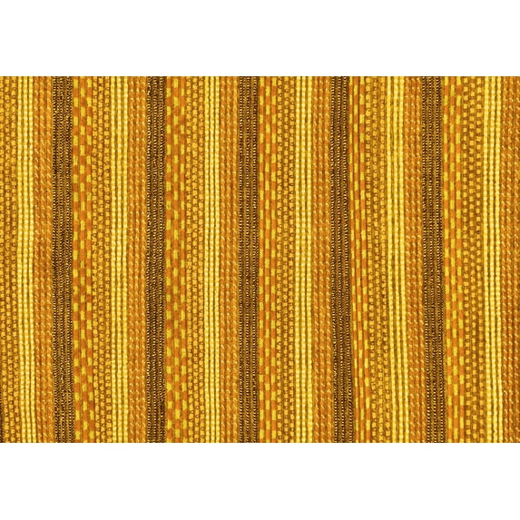 Ahgly Company Indoor Rectangle Abstract Yellow Modern Area Rugs, 3' x 5'