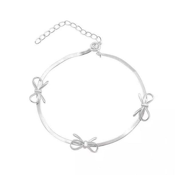 EZLIFE Pulseras de cadena de serpiente Pulsera de nudos de lazo con lazos de cinta para mujer B2W0