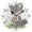 Black, variant on Cute Wolf with Bundle Of Flowers Round Wall Clock Silent Analog Battery Operated Black Pointer Home Decor 9.84" Diameter