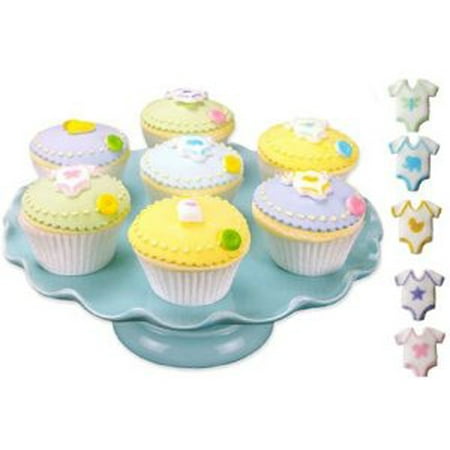 Sugar Coated Cupcake - Lucks Creations Baby Shower Onesie Edible Sugar Cupcake Topper