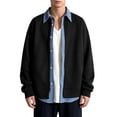 thumbnail image 2 of Cavosen Jackets for Men Long Sleeve Lapel Button Down Loose Jacket Solid Casual Lightweight Fall Outfits, 2 of 8