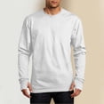 thumbnail image 2 of cfhntfmh Mens Long Sleeve Workout Shirts with Thumb Holes Casual Base Layer Athletic Running Gym Hiking Shirts(White aa1, X-Large), 2 of 6
