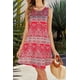 thumbnail image 5 of Vestido playero ligero informal estilo bohemio con estampado floral sin mangas para mujer, 5 of 7