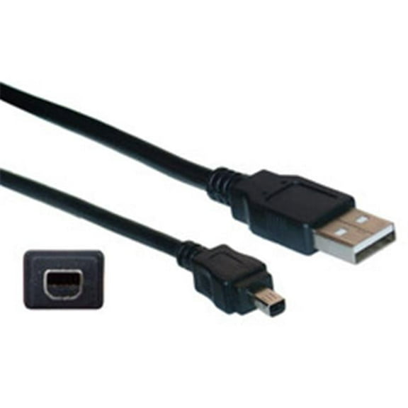 Mini 4 Pin USB 2.0 Cable, Black, Type A Male to 4 Pin Mini-B Male, 6 foot
