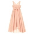 thumbnail image 4 of YiZYiF Girls V Neck Sleeveless Chiffon Wedding Party Dress Pleated Ruffle High-low Hem Dresses, 4 of 5