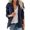 Navy Blue, variant on chouyatou Women's Fall Stand Collar Zip Up Military Cotton Utility Safari Jacket