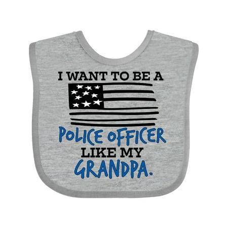 

Inktastic I Want to be a Police Officer like my Grandpa Gift Baby Boy or Baby Girl Bib