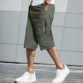 thumbnail image 2 of Mens Fashion Simple Solid Color Elastic Waist Overalls Cotton Casual Pants Shorts, 2 of 4
