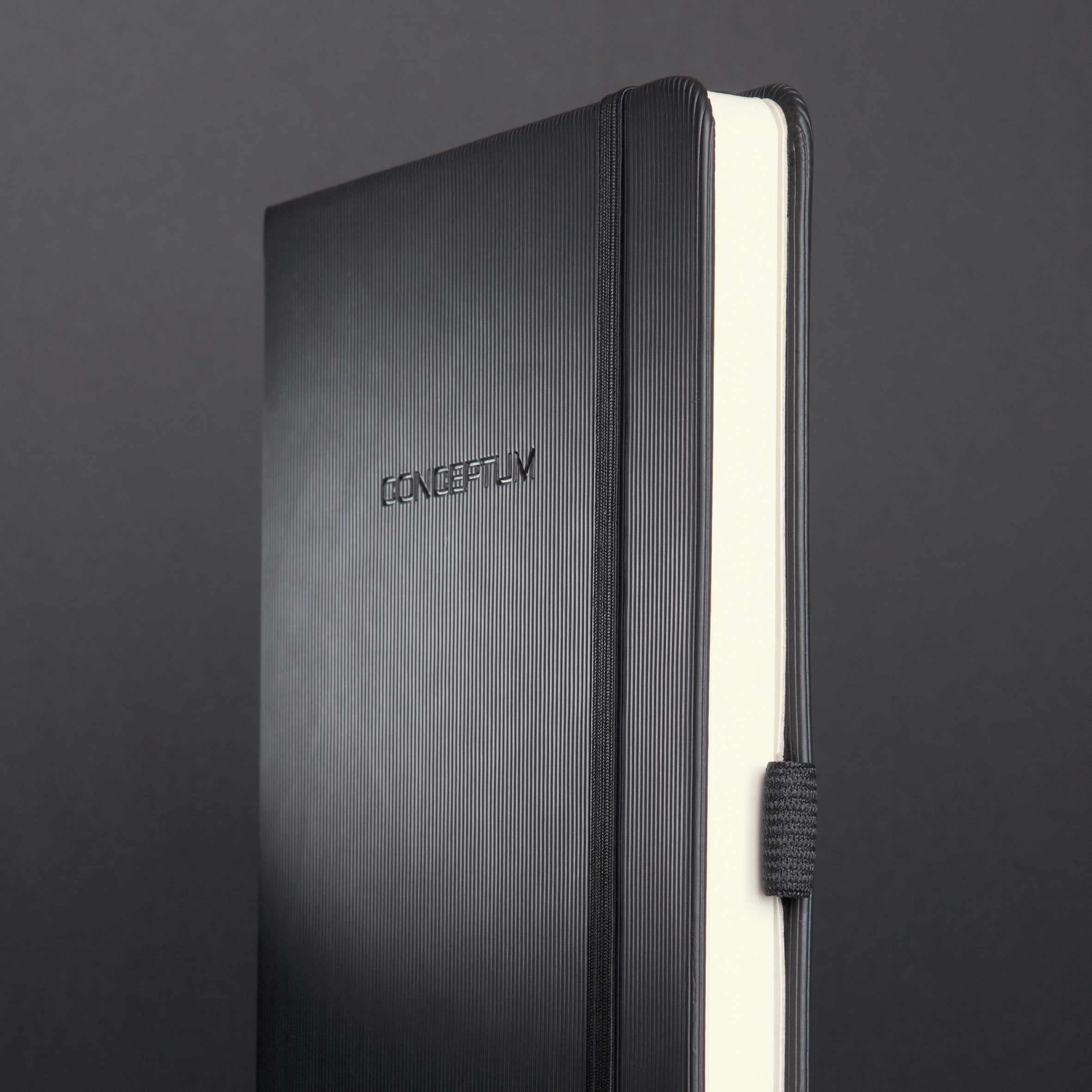 Sigel Hardcover Lined Notebook with Elastic Closure, Black, A4 Extra Large Size (SGA4HEL-BK)