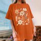 thumbnail image 2 of Faldas Cortas para Mujeres, Impresión de Flores Casual Oversized Camiseta de Manga Corta Top Hecho de 95% Poliéster 5% Spandex para Primavera Verano, Falda Corta de Verano, 2 of 7