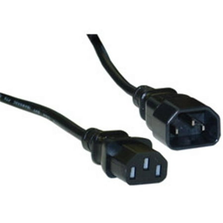 Computer-Monitor Power Extension Cord  Black  C13 to C14  10 Amp  UL  CSA rated  3