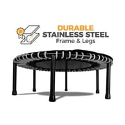 LEAPS & REBOUNDS 40 Mini Fitness Trampoline & Rebounder for Adults, Gray