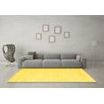 thumbnail image 3 of Ahgly Company Indoor Round Solid Yellow Modern Area Rugs, 7' Round, 3 of 4
