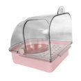 thumbnail image 3 of Baño para pájaros con comedero, accesorios para loros, pinzones y agapornis. Rosa, 3 of 9