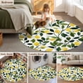 thumbnail image 5 of Summer Lemon Round Area Rug 5 FT, Non Slip Bedroom Rugs, Yellow Fruits Pastoral Green Botanical Washable Soft Circular Carpet Non-Shedding Floor Mat for Kitchen Dining Room Foyer Balcony Dorm, 5 of 8