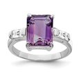 thumbnail image 3 of 925 Sterling Silver Rhodium-plated Amethyst and Cubic Zirconia Ring Size 6, 3 of 5