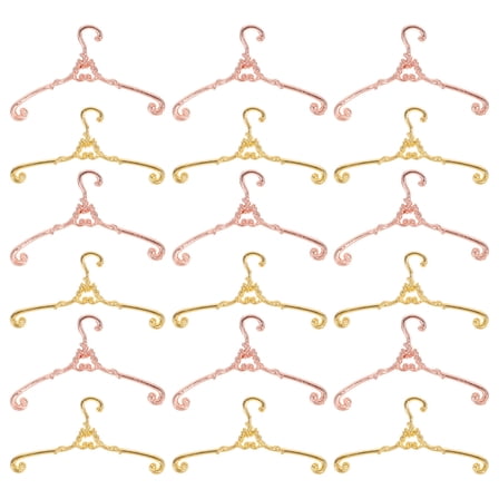 TINKSKY 40pcs Hangers For Women To Organize Doll Clothes Metal Rose Gold