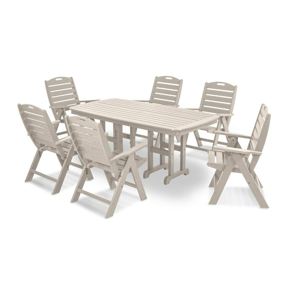 POLYWOOD Nautical 7-Piece Dining Set in Sand