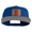 Royal, variant on Old English V Faux Leather Patched Cotton Flat Bill Snap Cap - Black OSFM
