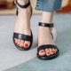 thumbnail image 2 of Zapatos Verano Sandalias Planas Una Banda Tobillo Correa Hebilla Punta Abierta para Mujer, 2 of 9