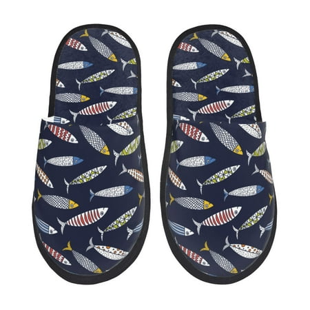 Balery Sardine Slient Indoor Furry Fleece Comfort House Shoes Soft Non-Slip Home Shoes Cotton slippers House Slippers-- Medium