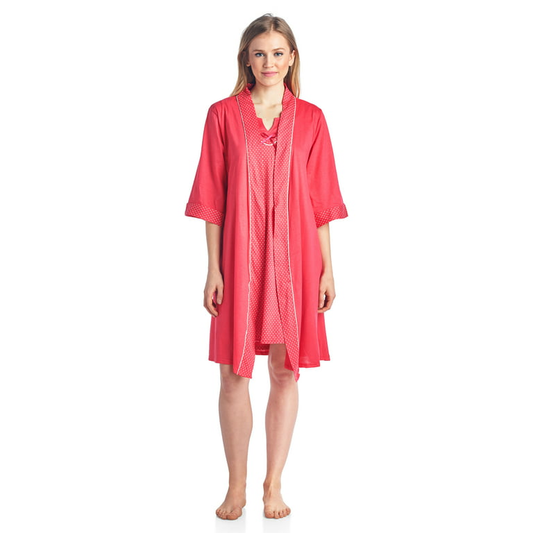 Casual Nights Women's Sleepwear 2 Piece Nightgown and Robe Set