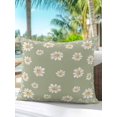 thumbnail image 6 of Outdoor Pillows Waterproof, Sage Green Spring Floral Bedding Throw Pillows with Insert for Couch Sofa Bed, Daisy Flowers Elegant Farmhouse Art 16x16 Inch Pillowcases Decorative Patio Pillow Set of 1, 6 of 8