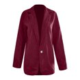 thumbnail image 4 of CILENON Womens Jackets Dressy Casual Womens Ladies Cardigan Temperament Slim Solid Color Casual Small Suit Jacket (Wine Red,L), 4 of 5