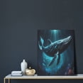 thumbnail image 5 of Sikiie Vintage Blue Pattern Whale Print Canvas Decorative Hanging Painting, Anti-shrinkage Hanging Frame, Suitable for Home, Office Wall Decorations, 5 of 6