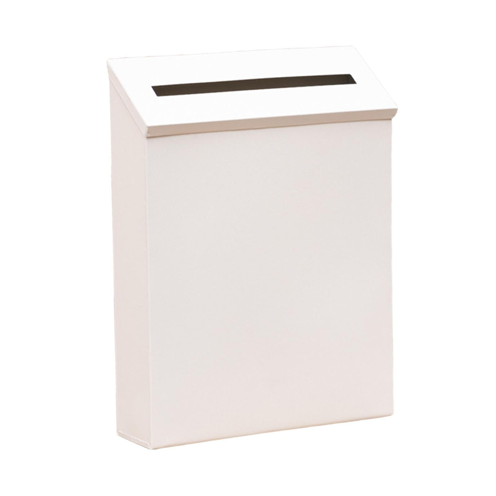 Wall Mount Mailbox Large Capacity Modern Newspaper Holder Box for Front Door White