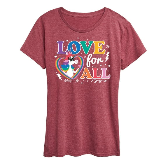 Disney - Inside Out - Pride Celebration - Love for All Unicorn & Hearts - Women's Short Sleeve Graphic T-Shirt