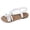 White, variant on Rokment Women's Bohemian Roman Flat Dress Sandals Beach Fashion Casual Braided Leather Ropes Walking Flip Flops Comfortable Walking Slingback Summer Shoes Black Size 6.5
