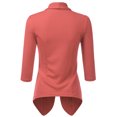 thumbnail image 3 of Doublju Women's Lightweight Thin 3/4 Sleeve Open Front Blazer with Plus Size, 3 of 4