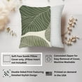 thumbnail image 2 of Ethan Taylor Botanical Throw Pillow Soft Cushion Cover 'Sage Green Leaves Plants Leaves Leaf' Bohemian Pattern Decorative Square Accent Pillow Case, 18x18 Inches, Green, Green, 2 of 5