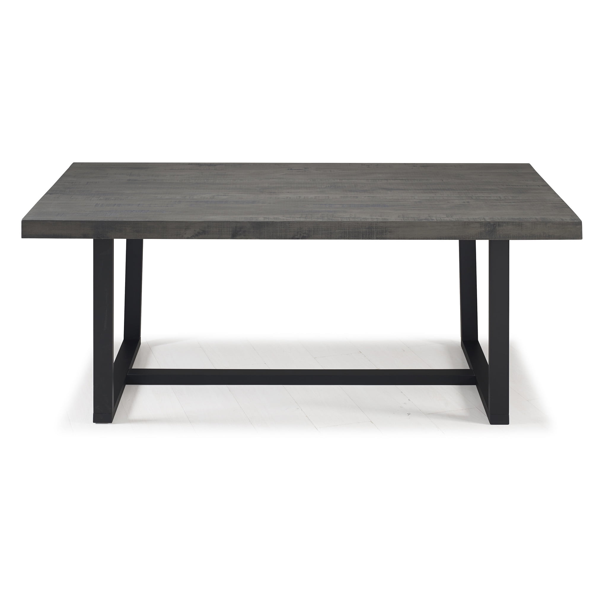 Walker Edison Rustic Farmhouse Solid Wood Dining Table, Grey