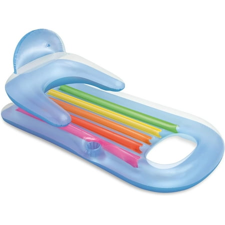 Intex King Kool Lounge Floating Swimming Pool Lounger with Headrest & Cupholder