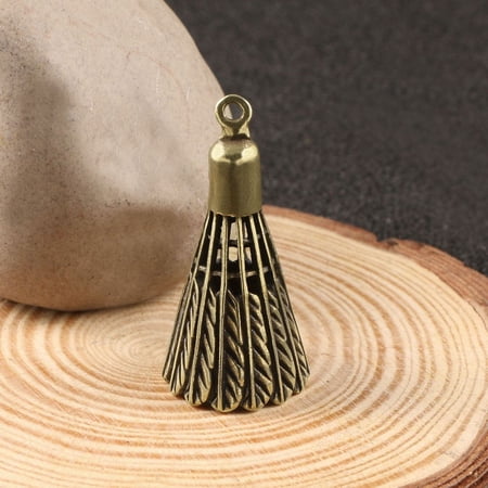 Brass Solid Badminton Shape Keychains Keyrings Connector Key Chain Holder Gift