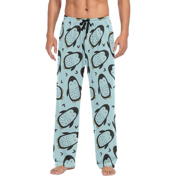 GZHJMY Penguin Pajama Pants for Men, Lounge Pants Lightweight Men Pajama Bottoms with Drawstring Pockets, Christmas New Year Birthday Gifts, Large