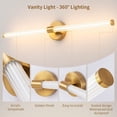 thumbnail image 3 of Bathroom Vanity Light over Mirror Gold LED Wall Light 28W 4000K Warm Light For Farmhouse Bedroom Living Room, 3 of 5