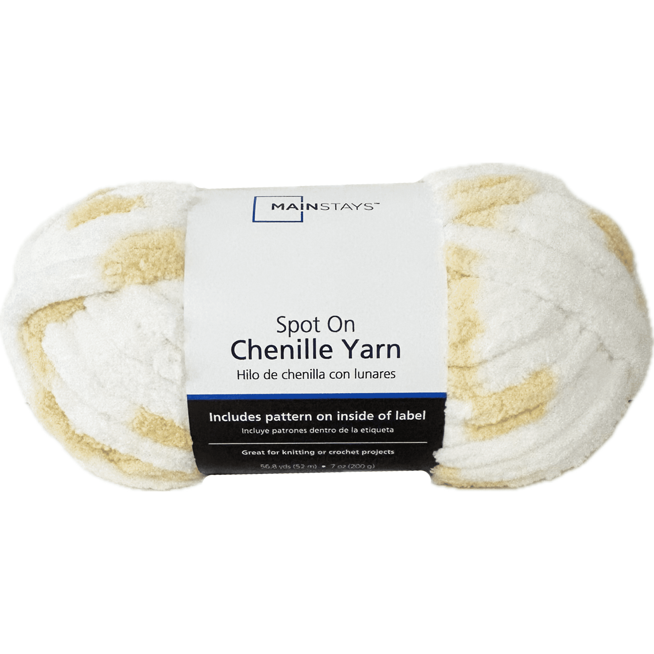 Mainstays Spot On Chenille Yarn, 56.8 yd, Gold, 100% Polyester, Super Bulky, Pack of 2