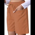 thumbnail image 3 of Pantalones Cortos Casuales Omen con Cordón Ajustable, Cintura Elástica, Cómodos, de Verano, con Bolsillos, Color Marrón, Talla XL, 3 of 10