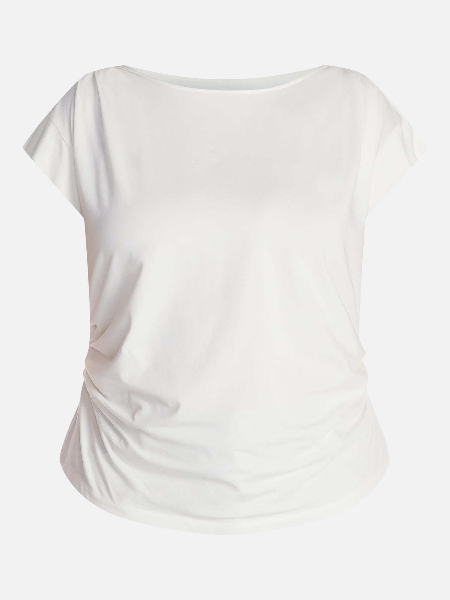 Terra & Sky Women’s Plus Pleated Shoulder Top with Short Sleeves, Size 0X-5X