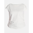 thumbnail image 5 of Terra & Sky Women’s Plus Pleated Shoulder Top with Short Sleeve, Size 0X-5X, 5 of 5